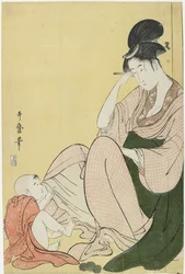 Woman and a Child Pointing, 1794-1795